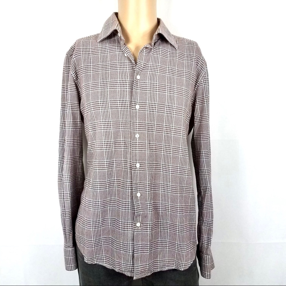 SUIT SUPPLY Egyptian Cotton Red Plaid Shirt Large - Picture 2 of 7